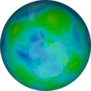 Antarctic ozone map for 2017-04